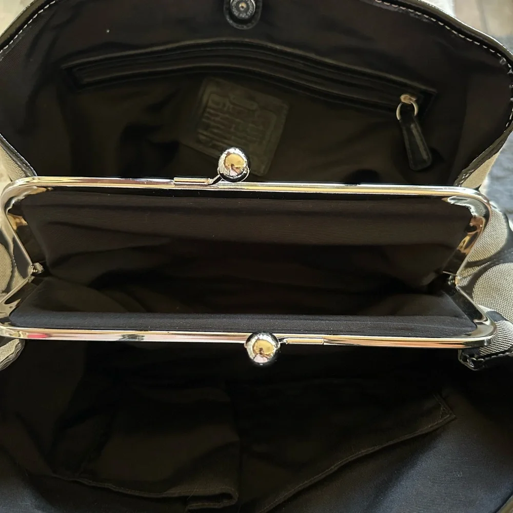 Coach Black and Gray Signature Tote - Picture 7 of 8